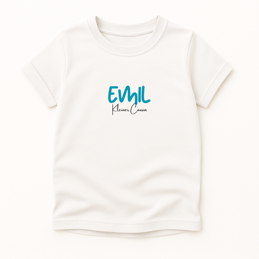 Kleiner Cousin -personalisierbar- Baby T-Shirt