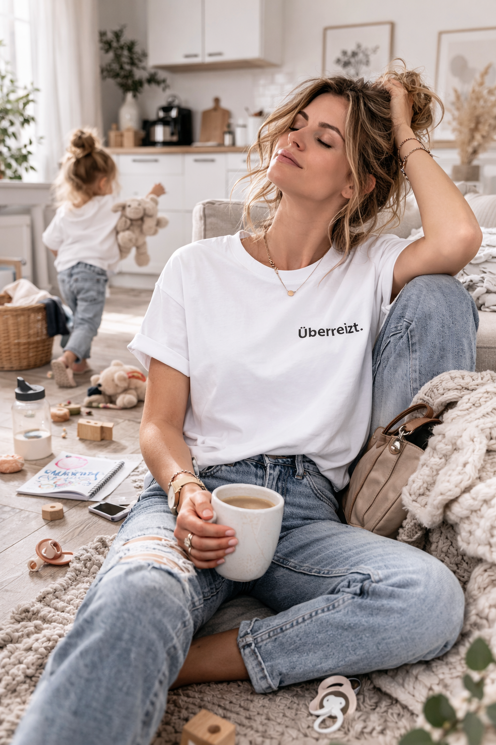 Überreizt. Ehrliches Mama Statement Shirt