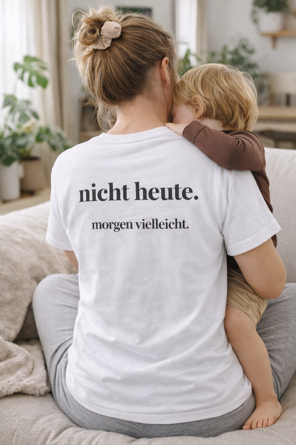 nicht heute morgen vielleicht. Ehrliches Mama Statement Shirt