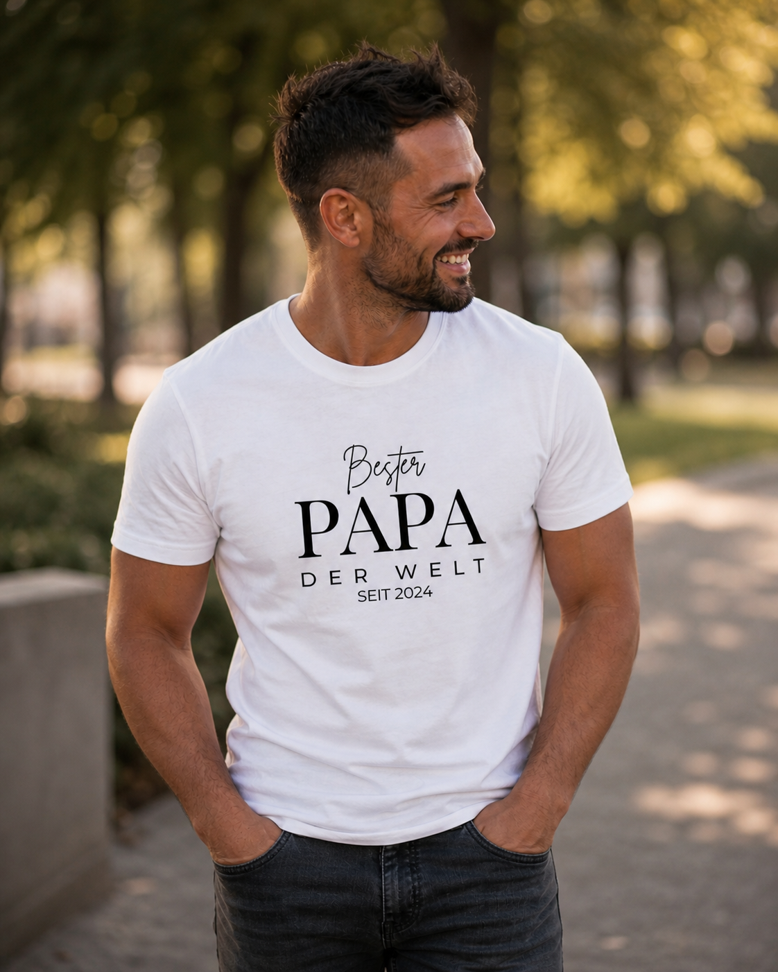 BESTER PAPA DER WELT -personalisierbar- Herren Premium T-Shirt
