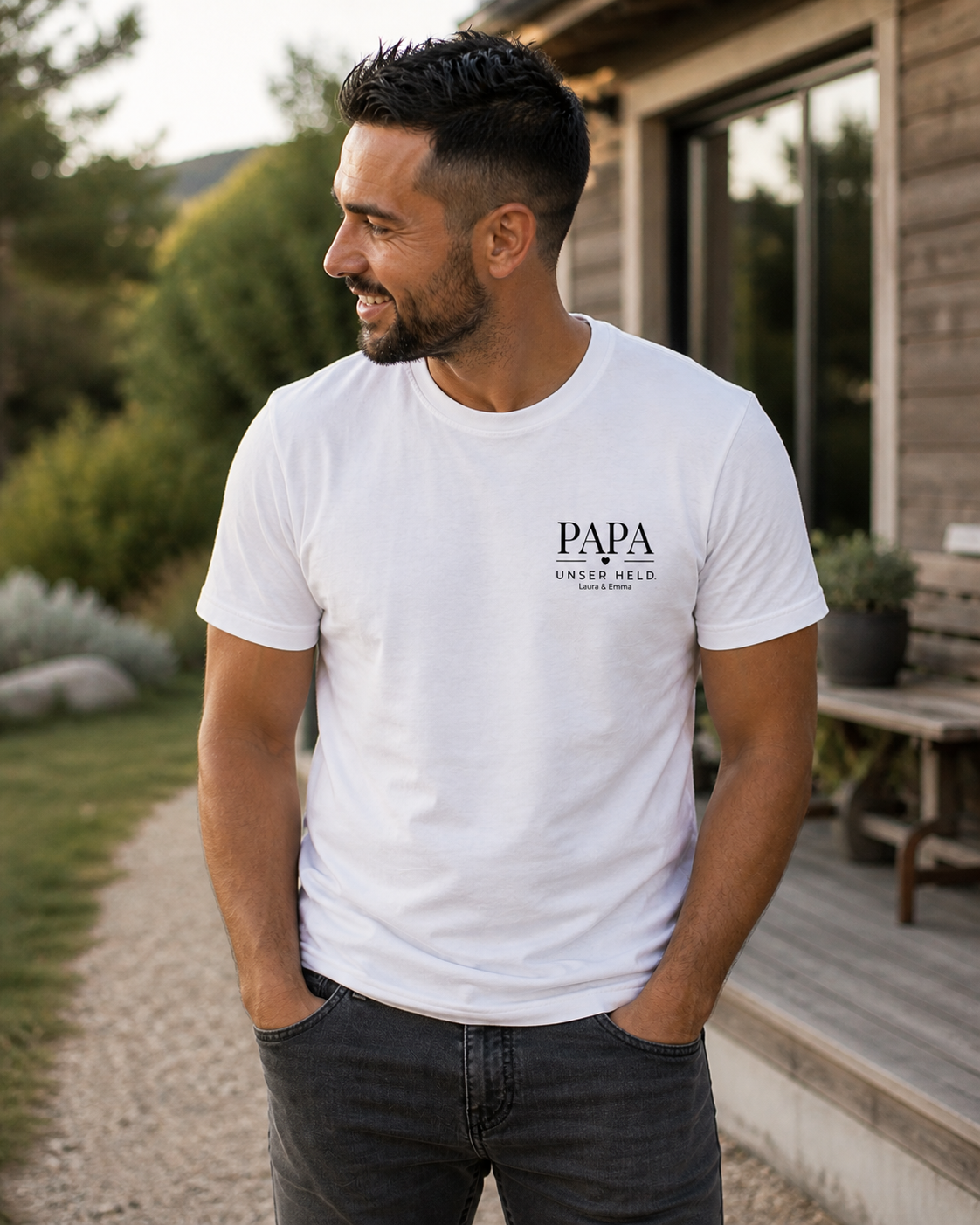 PAPA UNSER HELD -personalisierbar- Herren Premium T-Shirt