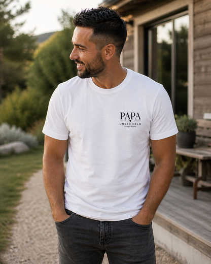 PAPA UNSER HELD -personalisierbar- Herren Premium T-Shirt