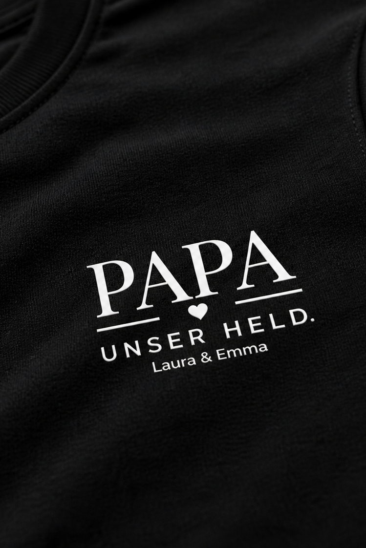PAPA UNSER HELD -personalisierbar- Herren Premium T-Shirt