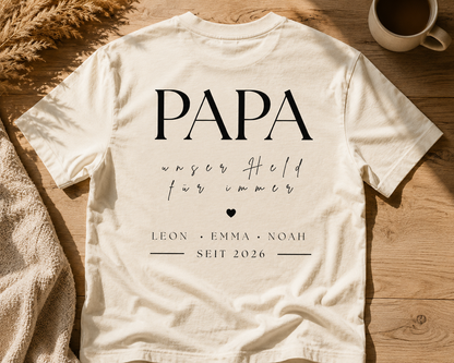 PAPA UNSER HELD -personalisierbar- Herren Premium T-Shirt