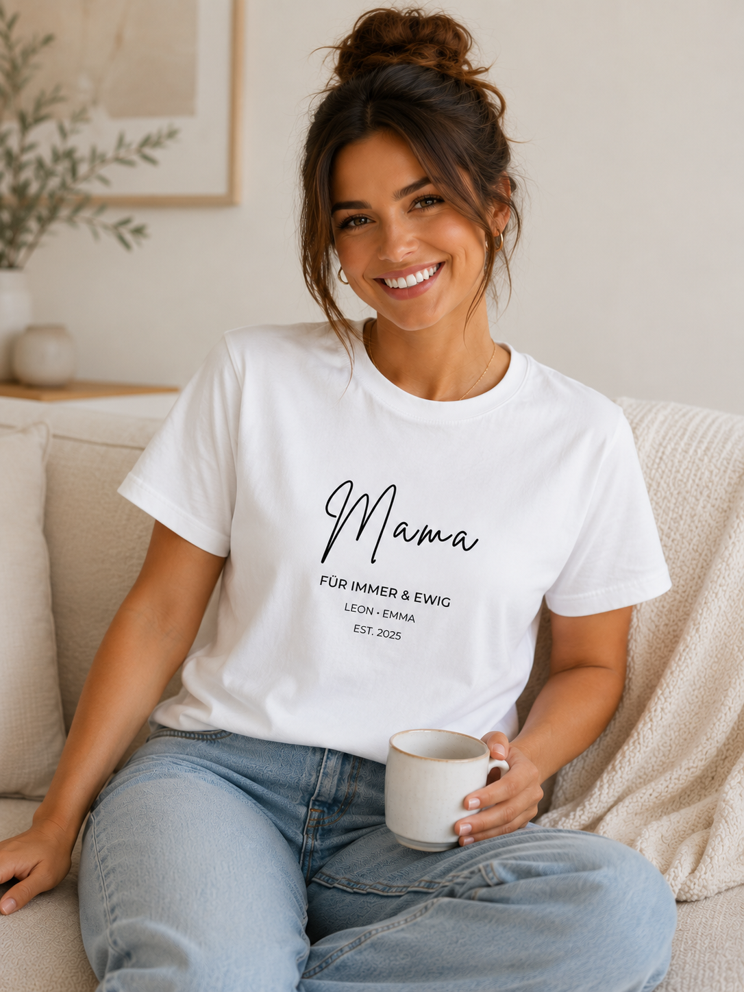 MAMA FÜR IMMER -personalisierbar- Damen Premium T-Shirt
