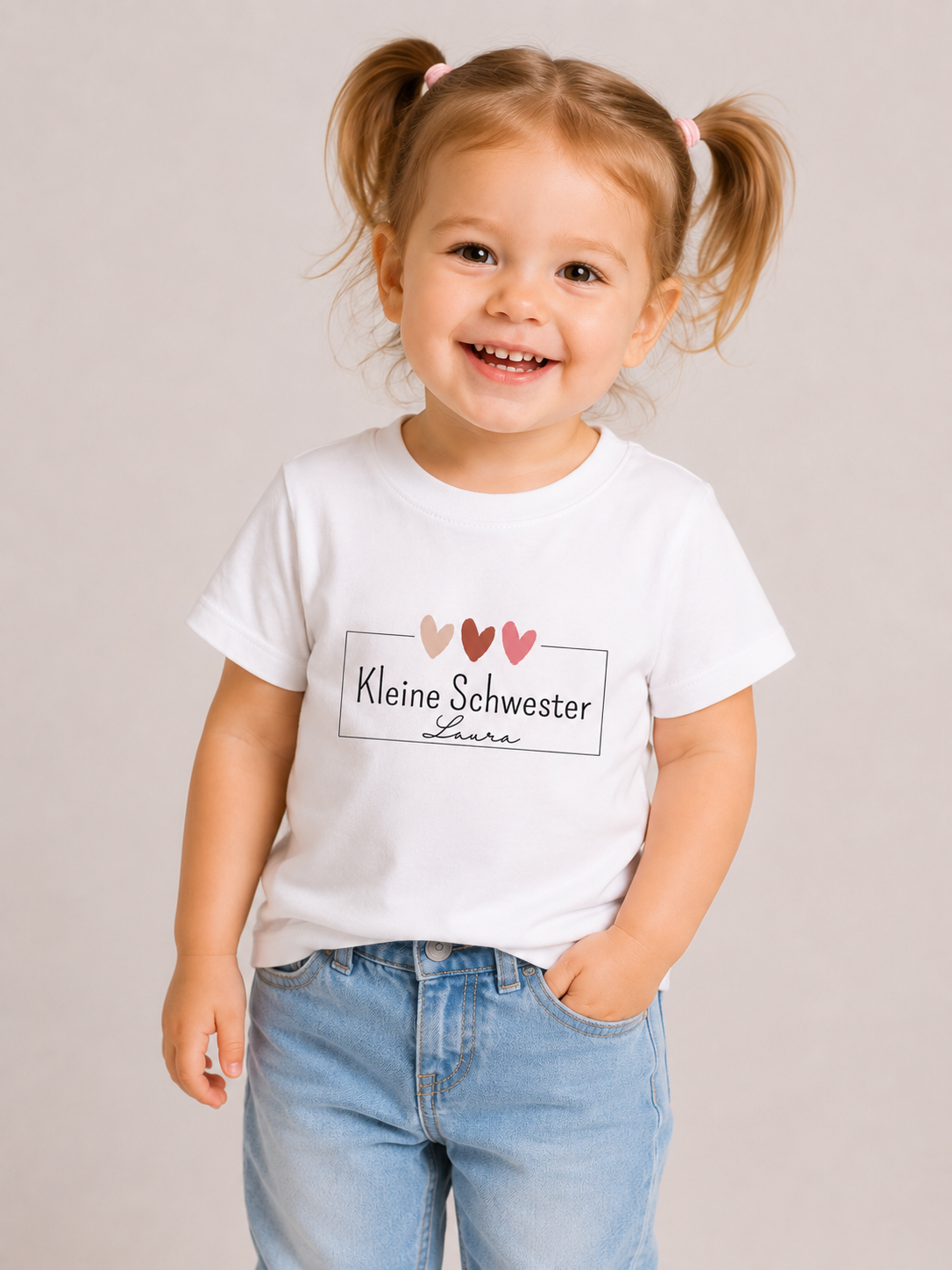 Kleine Schwester -personalisierbar- Baby T-Shirt