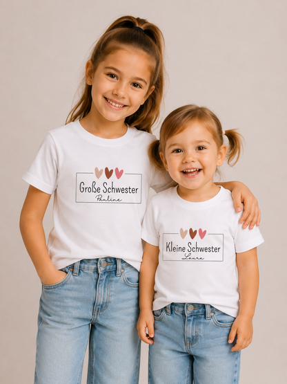 Kleine Schwester -personalisierbar- Baby T-Shirt