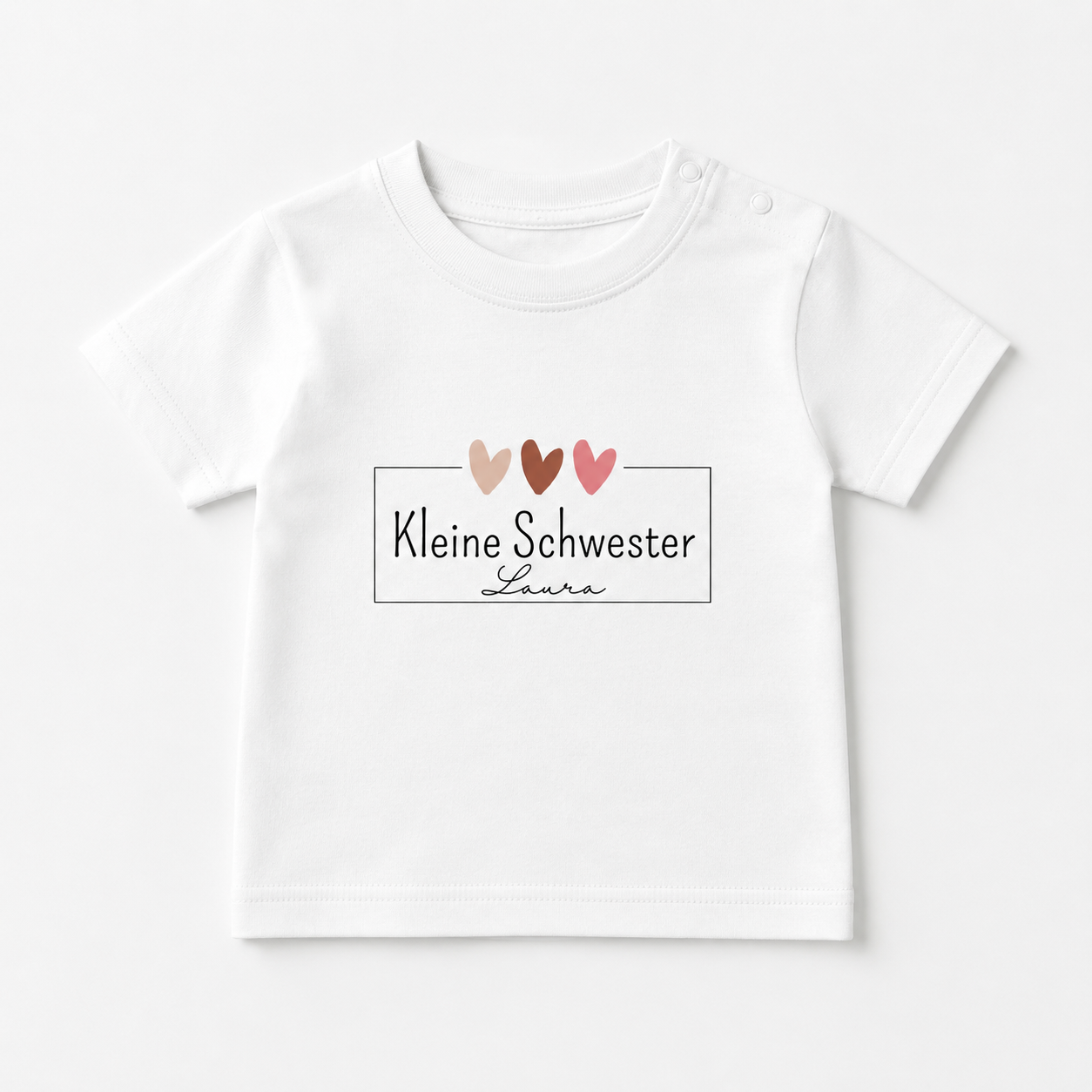Kleine Schwester -personalisierbar- Baby T-Shirt