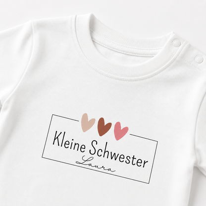 Kleine Schwester -personalisierbar- Baby T-Shirt