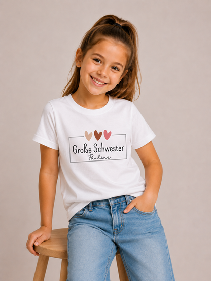 Große Schwester -personalisierbar- Kinder T-Shirt