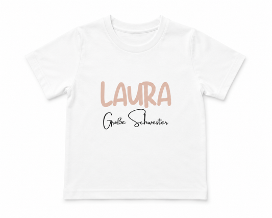 Große Schwester -personalisierbar- Kinder T-Shirt