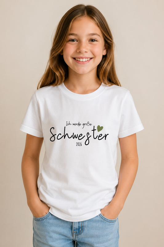 Ich werde große Schwester -personalisierbar- Kinder T-Shirt
