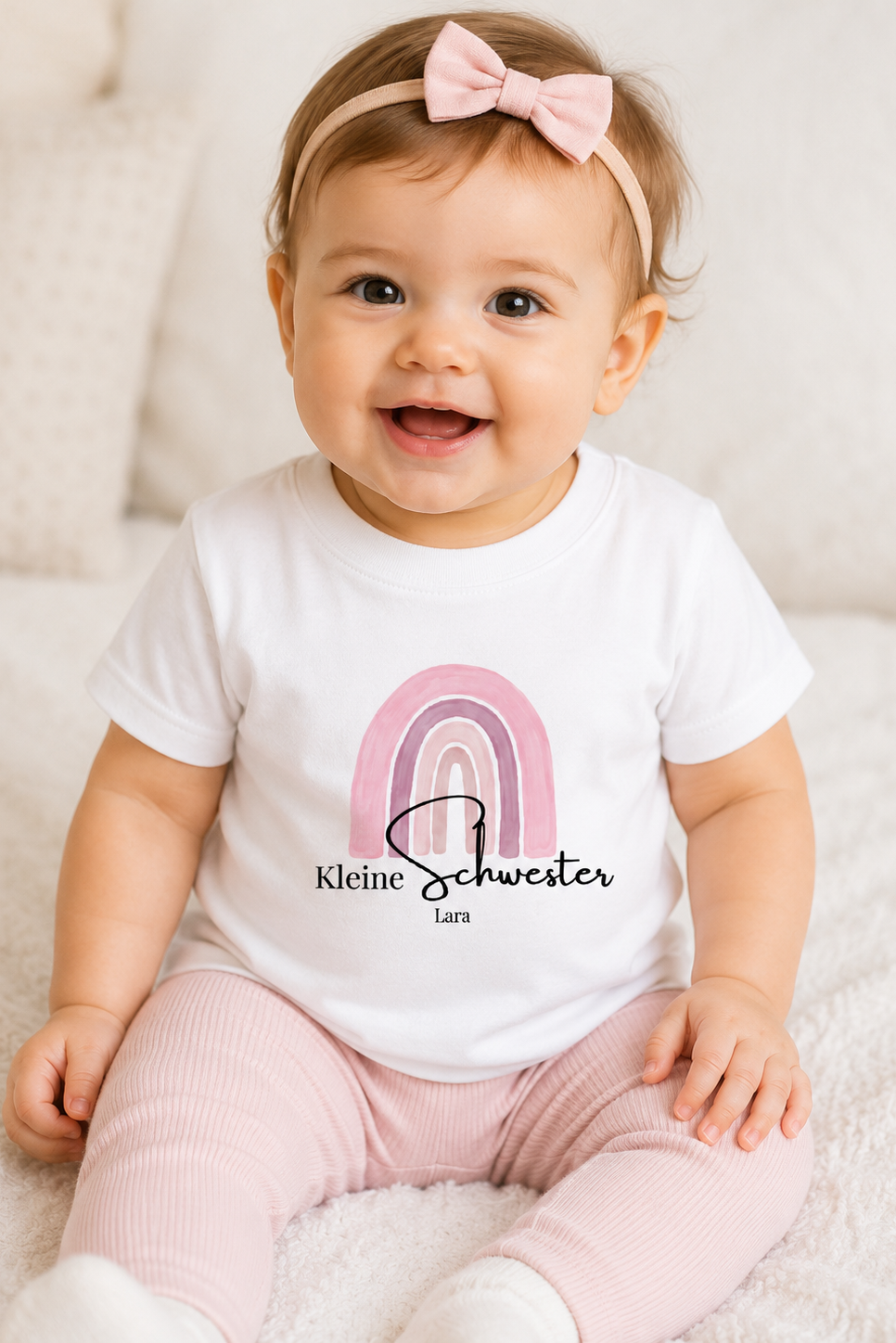 Kleine Schwester -personalisierbar- Baby T-Shirt