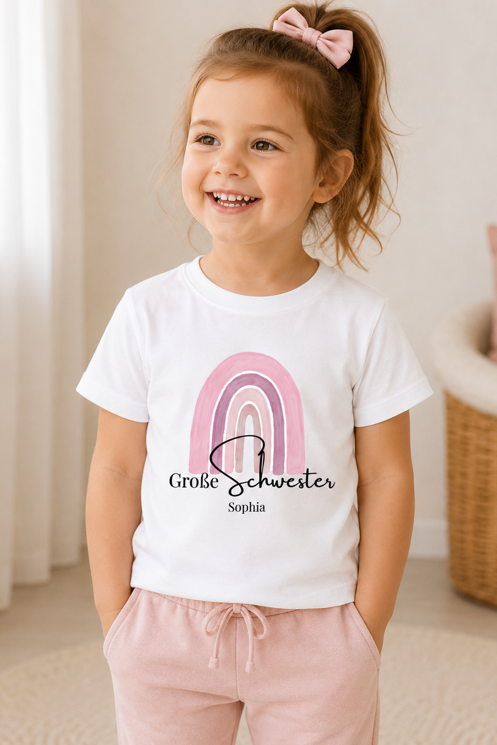 Große Schwester -personalisierbar- Kinder T-Shirt