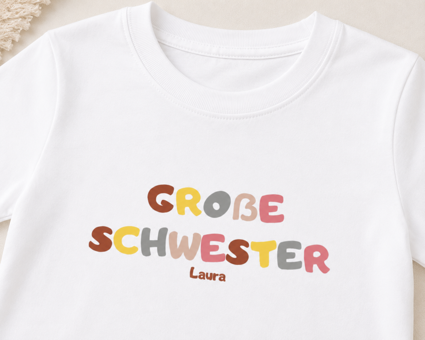 Große Schwester -personalisierbar- Kinder T-Shirt