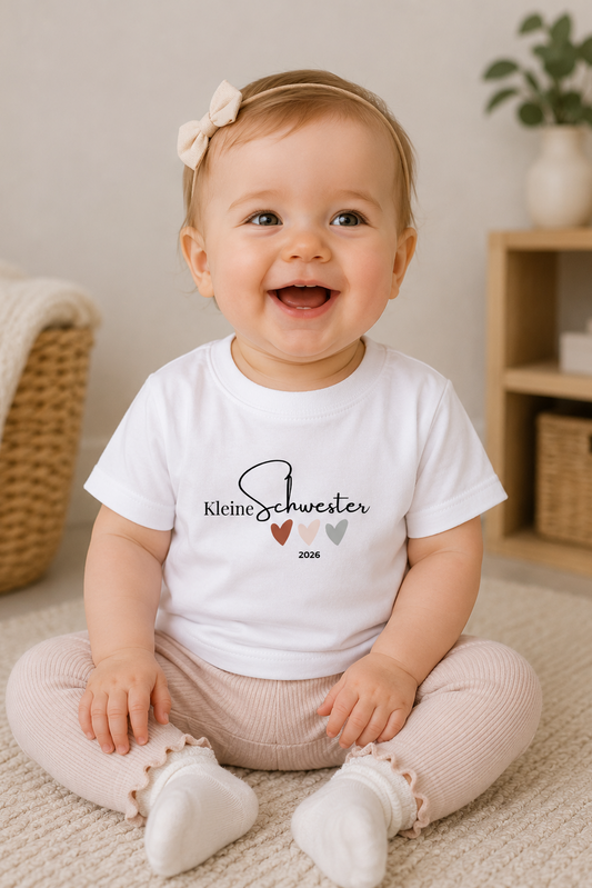 Kleine Schwester -personalisierbar- Baby T-Shirt