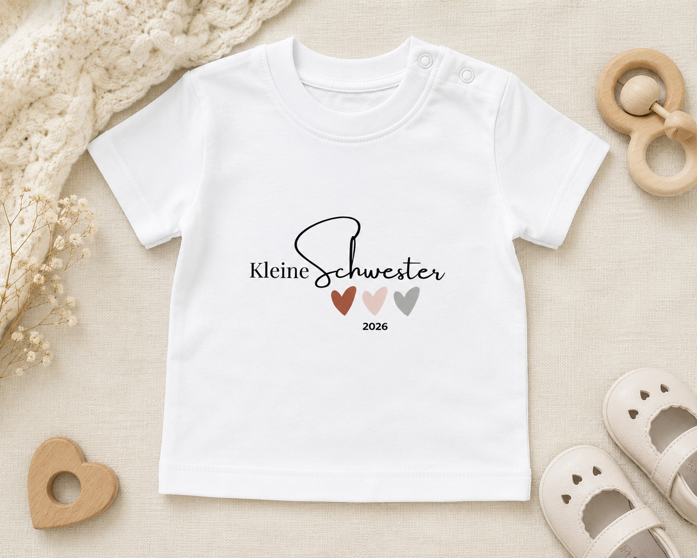 Kleine Schwester -personalisierbar- Baby T-Shirt