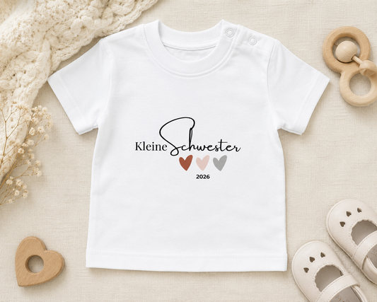 Kleine Schwester -personalisierbar- Baby T-Shirt