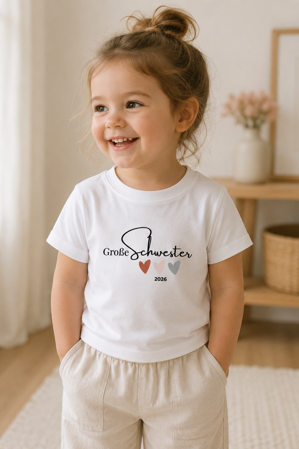 Große Schwester -personalisierbar- Kinder T-Shirt