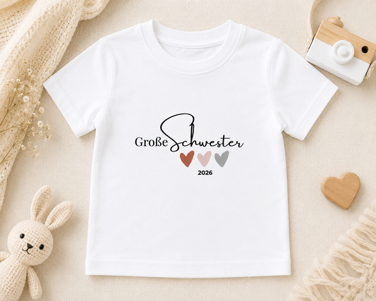 Große Schwester -personalisierbar- Kinder T-Shirt