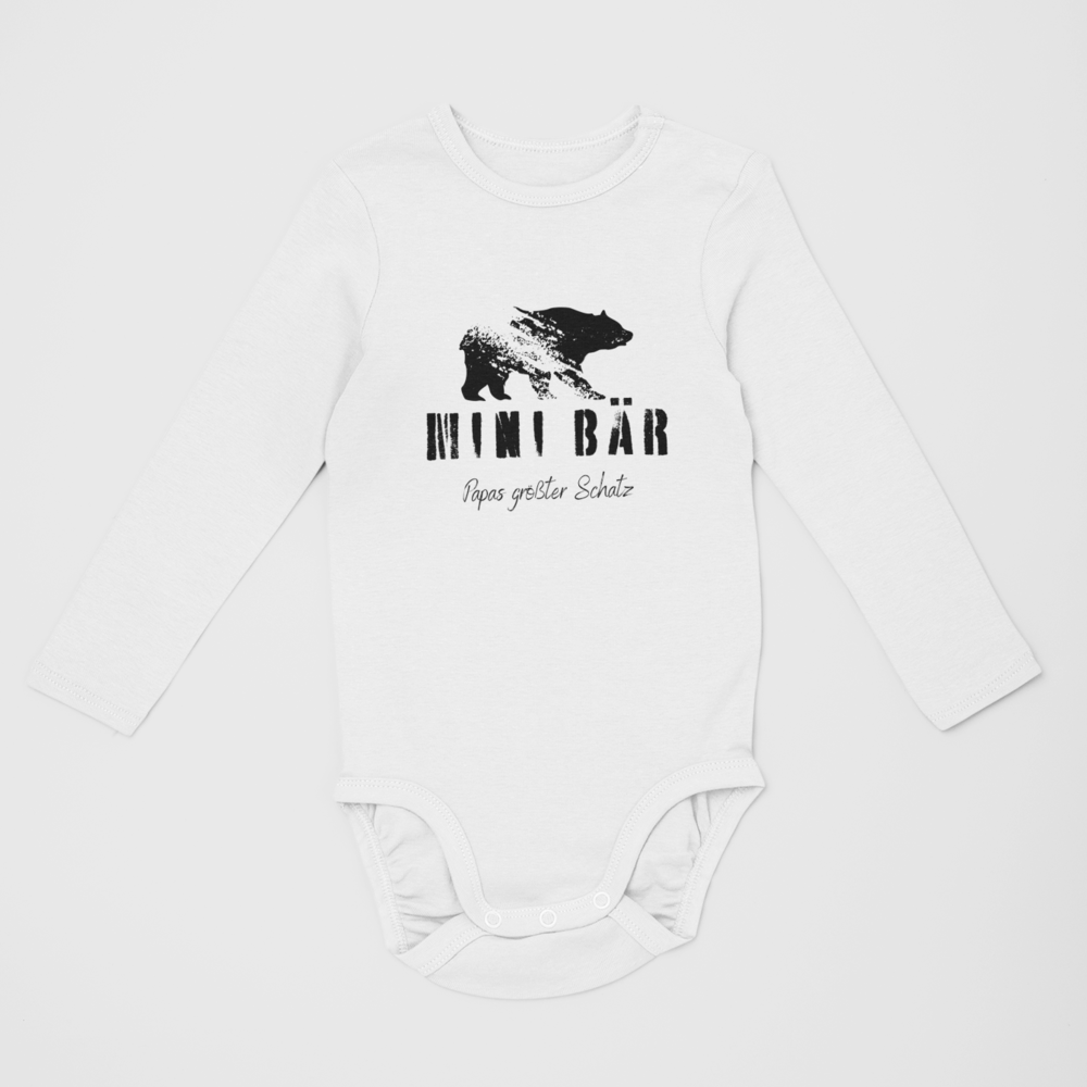 Mini Bär Papas größter Schatz - Baby Langarm Body