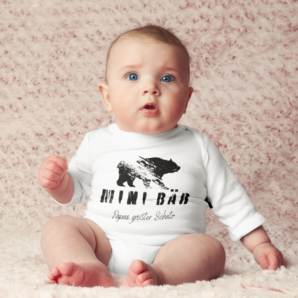 Mini Bär Papas größter Schatz - Baby Langarm Body