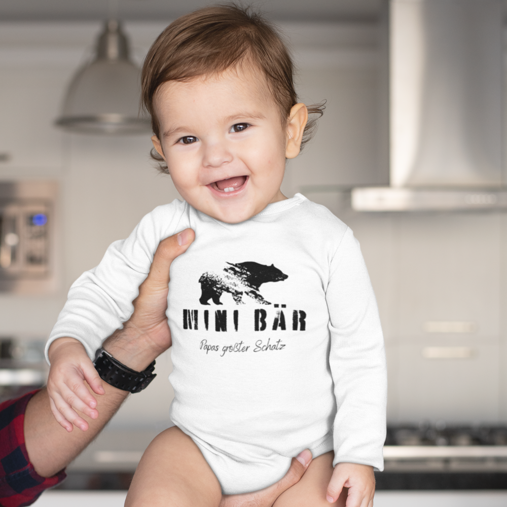 Mini Bär Papas größter Schatz - Baby Langarm Body