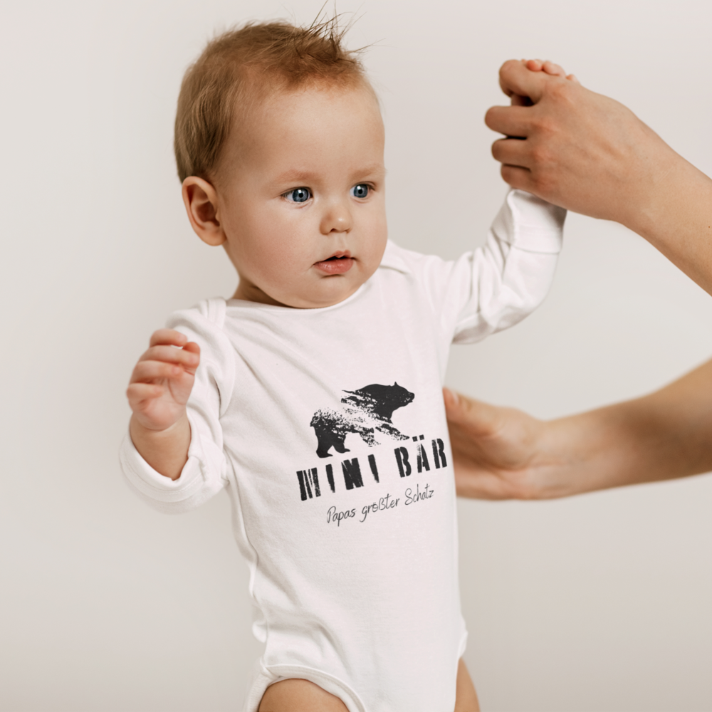 Mini Bär Papas größter Schatz - Baby Langarm Body