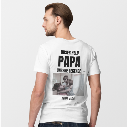 Unser Held Papa -personalisierbar-. Herren Premium T-Shirt