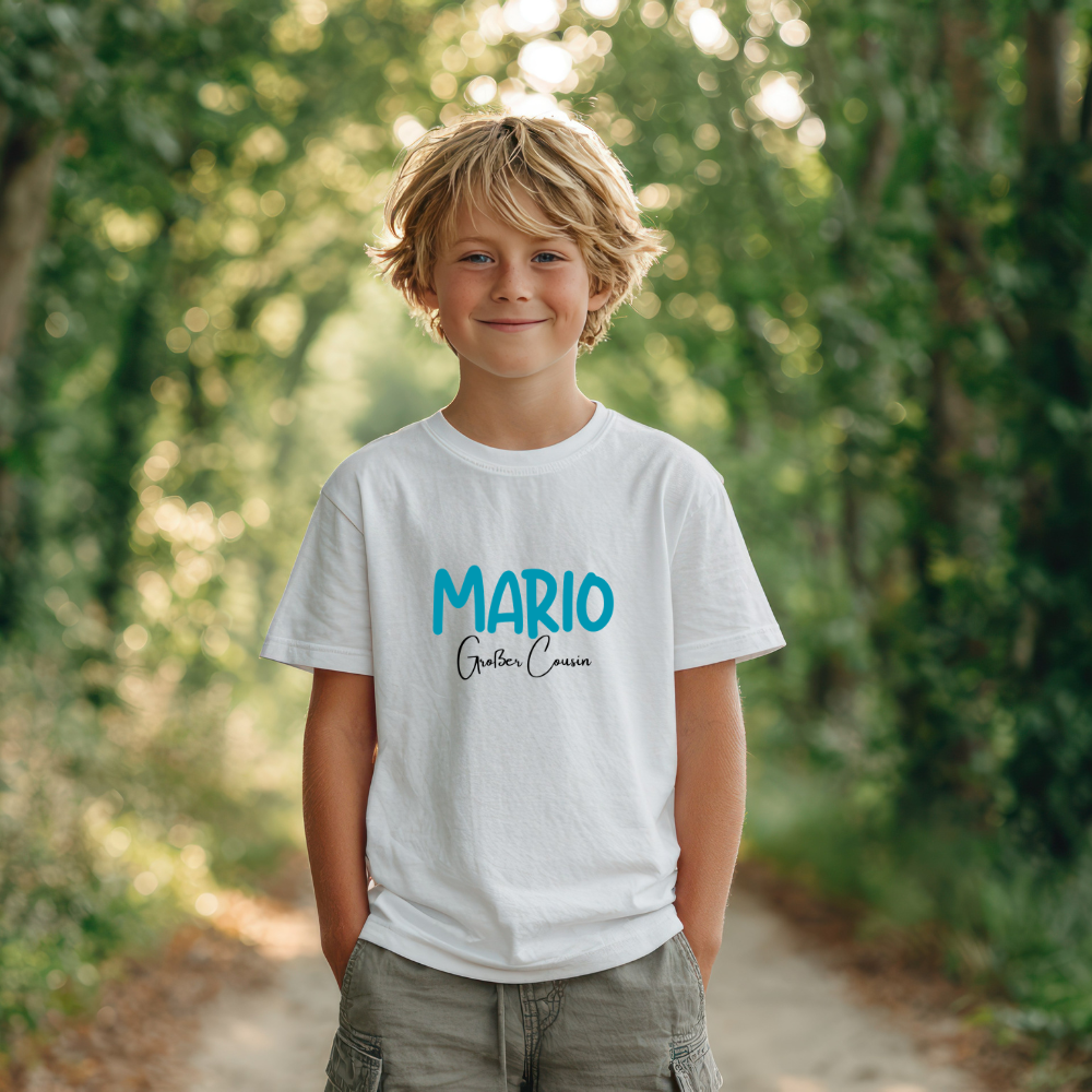 Großer Cousin -personalisierbar- Kinder T-Shirt
