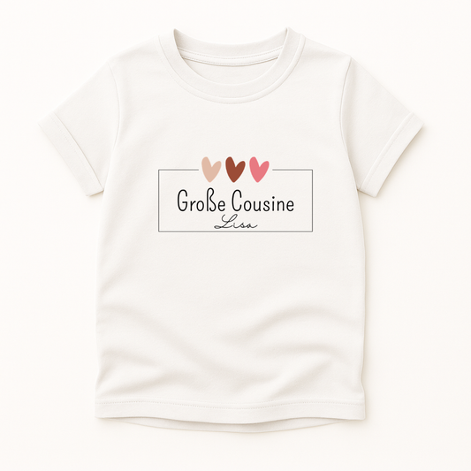 Große Cousine -personalisierbar- Kinder T-Shirt